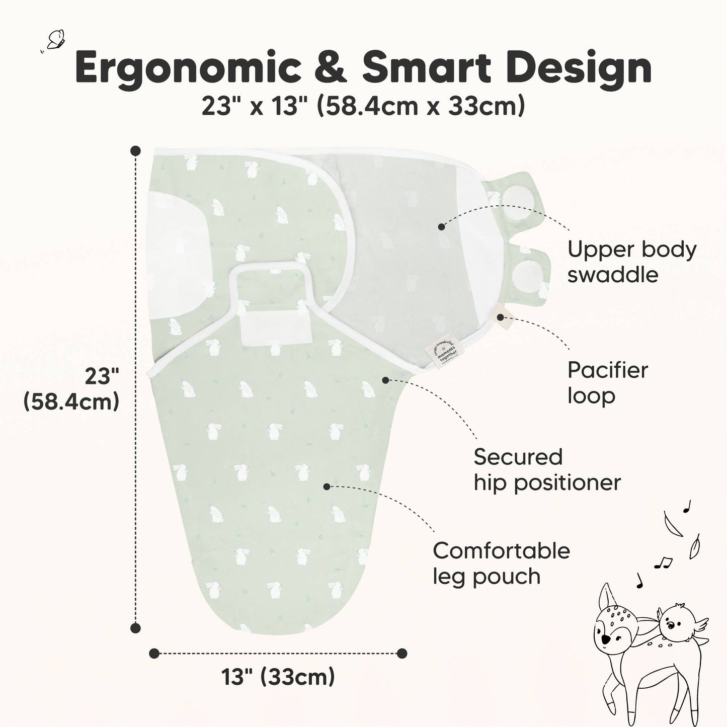 3pk Soothe Baby Swaddles 0-3 Months, Sleep Sack for Newborns