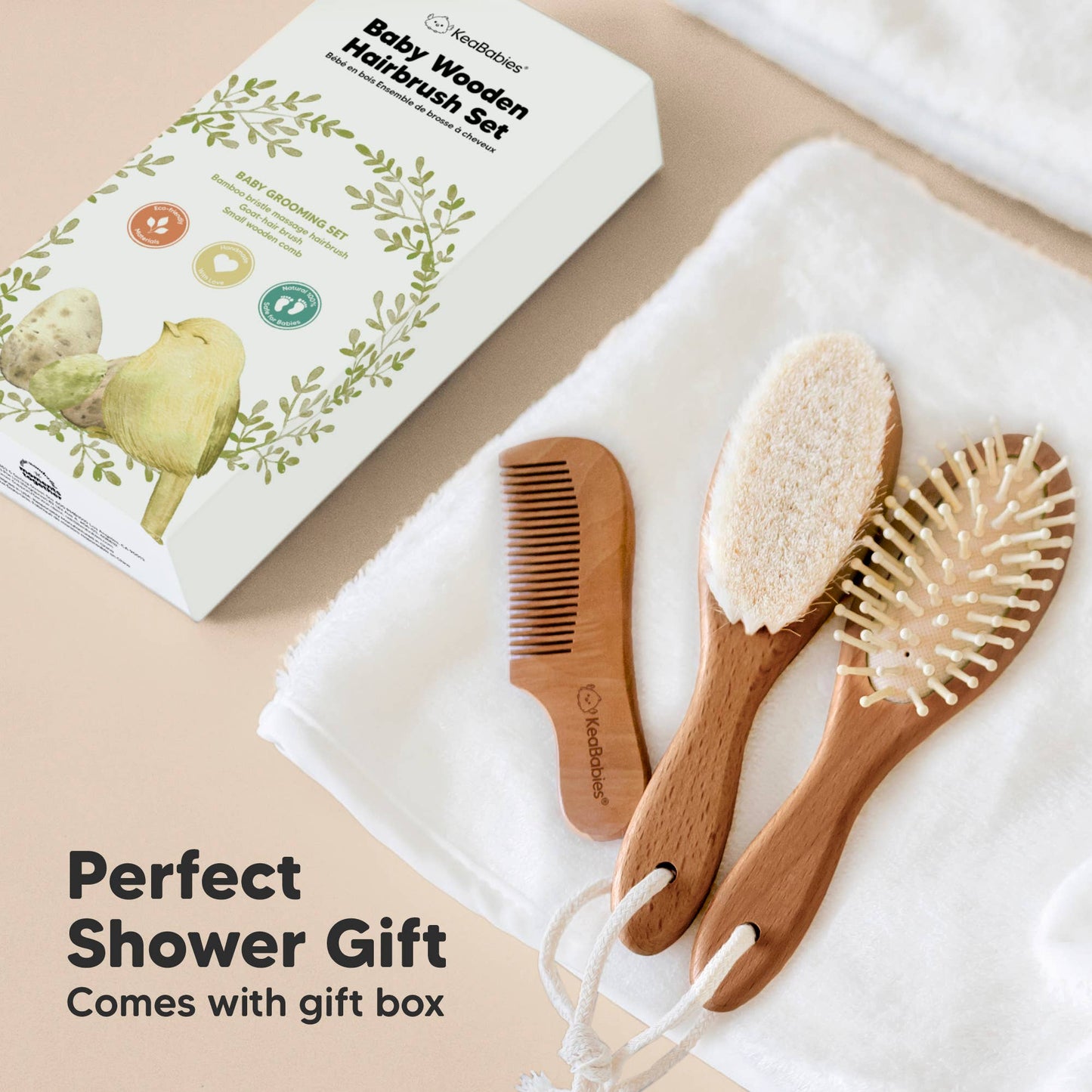 Baby Wooden Hairbrush Set