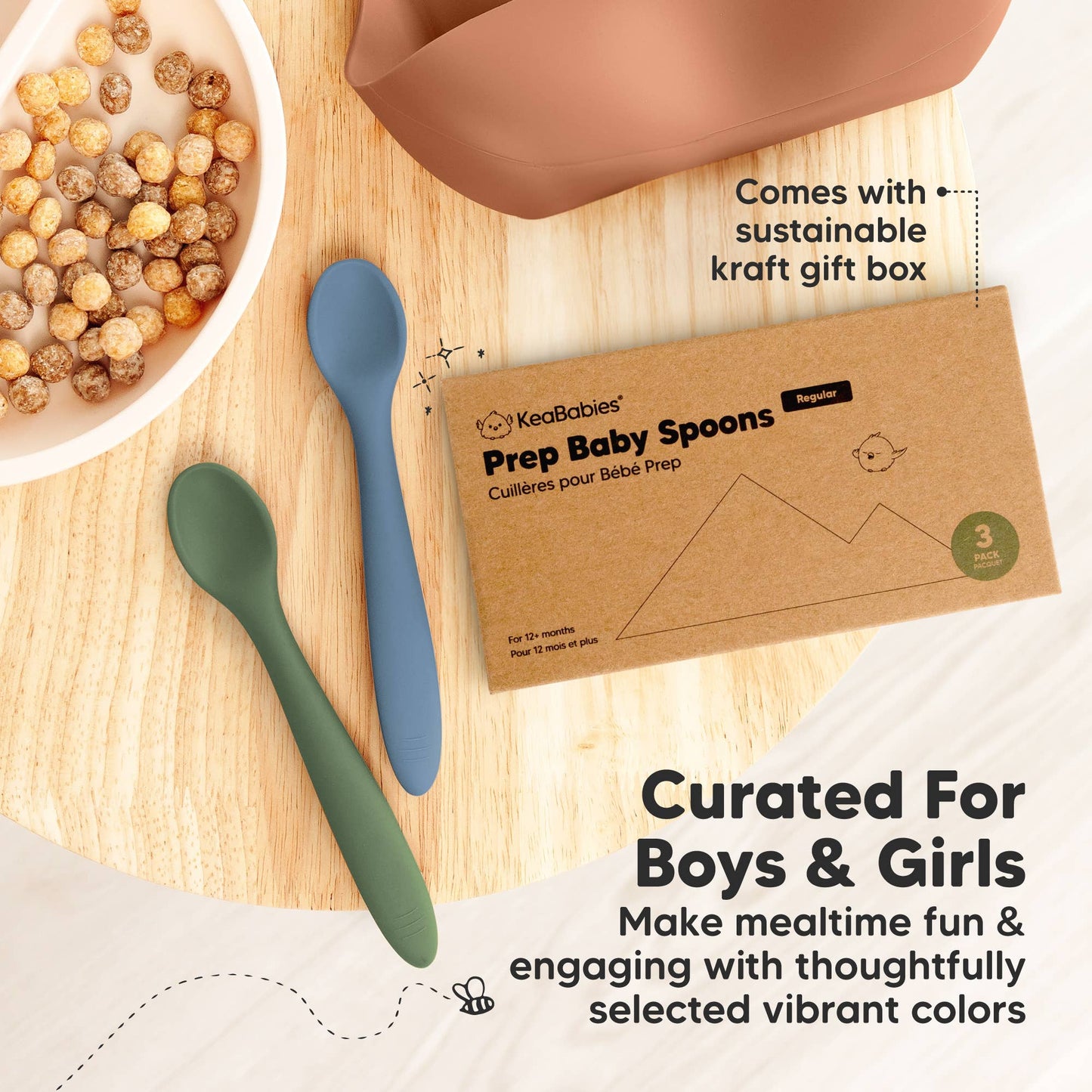 3-Pack Prep Silicone Baby Spoons