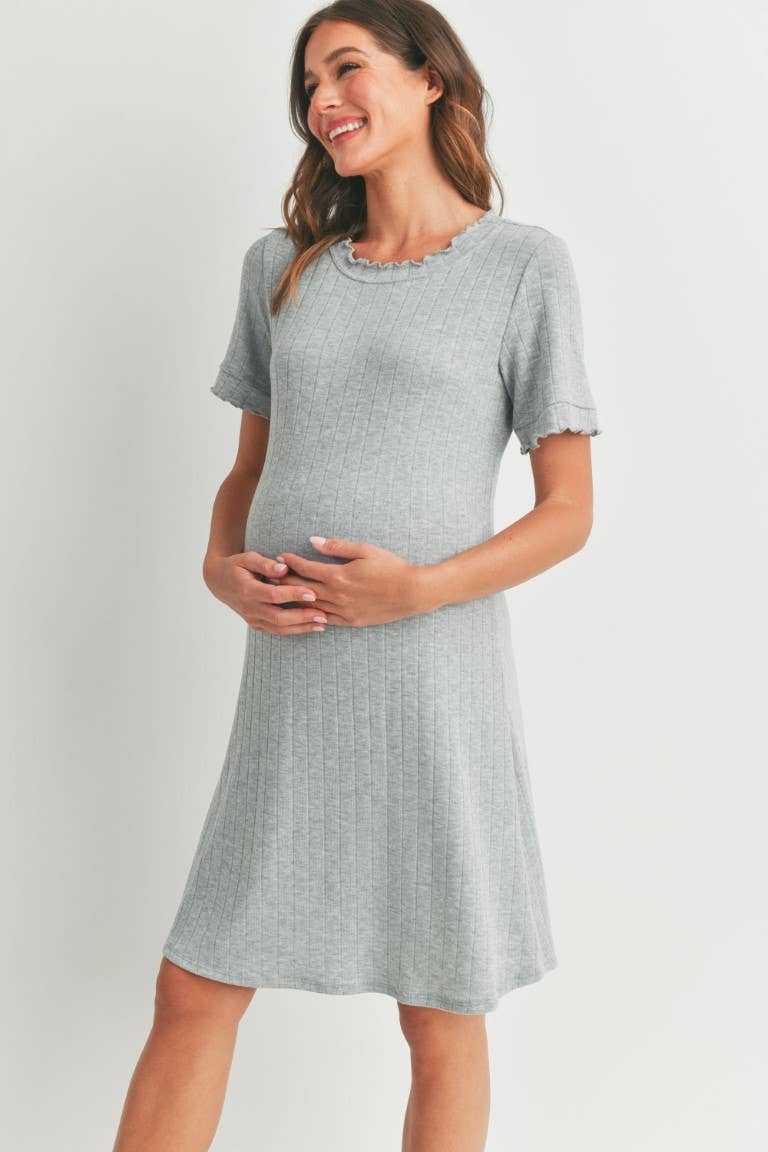 Ribbed Maternity T-Shirt Dress