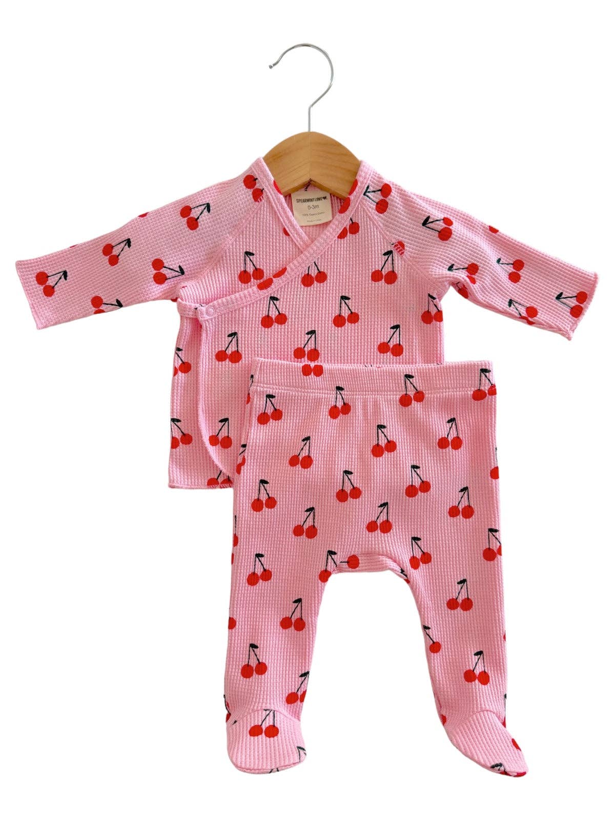 Cherries Organic Waffle & Pant Set