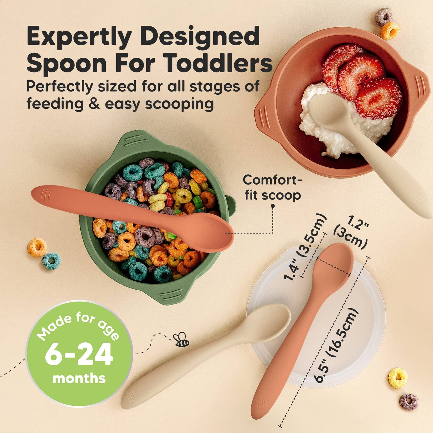 3-Pack Prep Silicone Baby Spoons