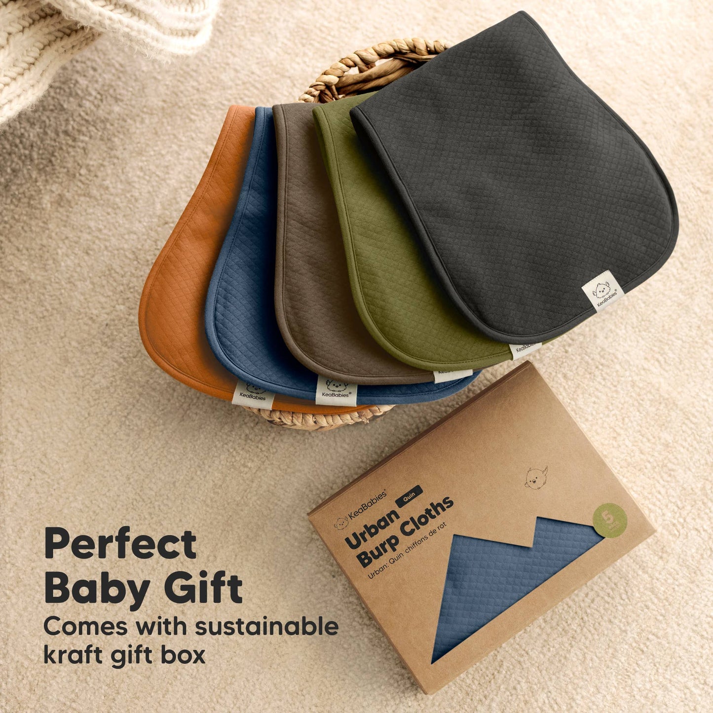 5-Pack Quin Baby Burp Cloths