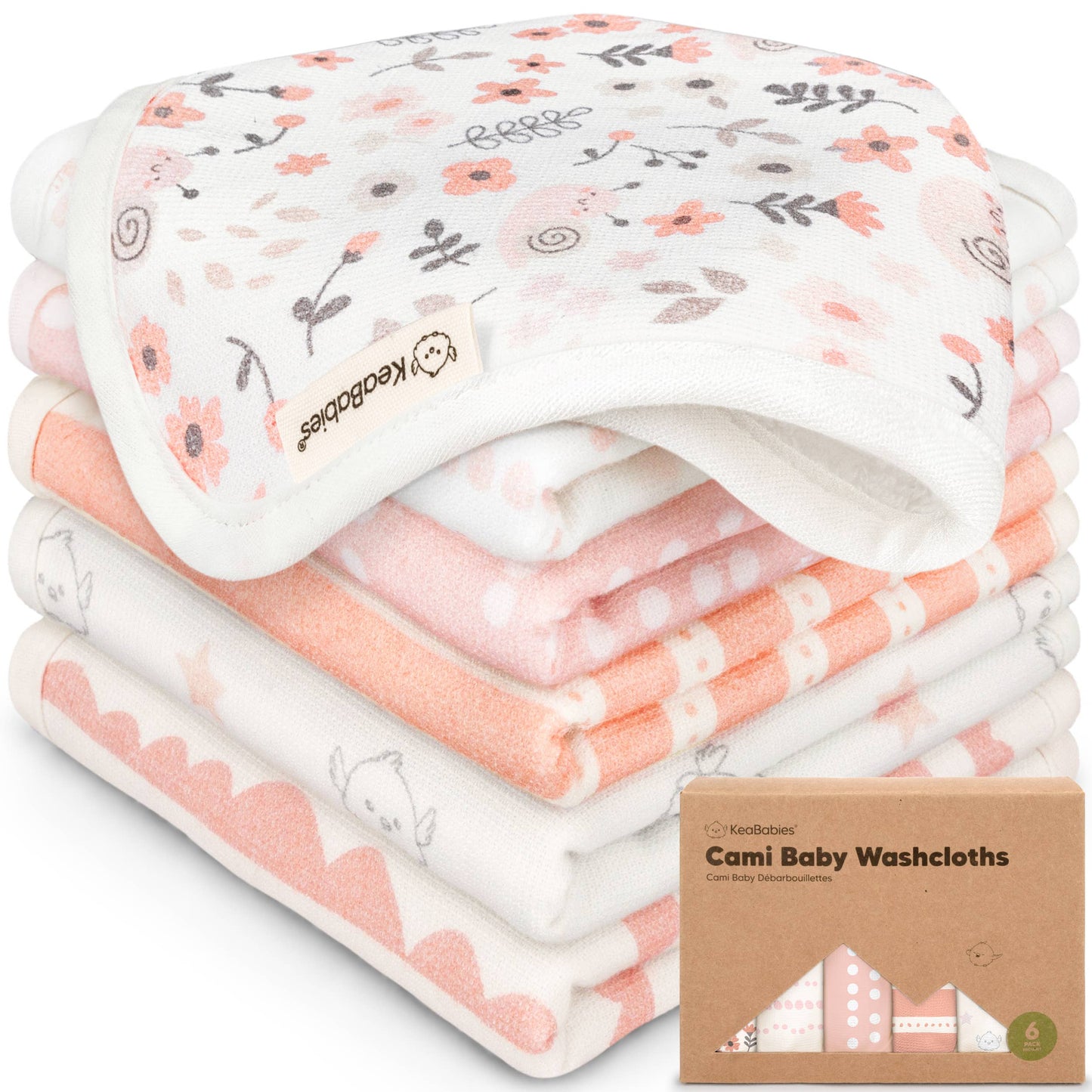 6-Pack Organic Cami Baby Washcloths
