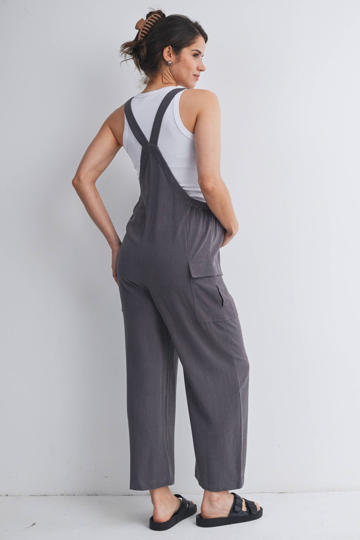 Straight Leg Maternity Adjustable Overalls