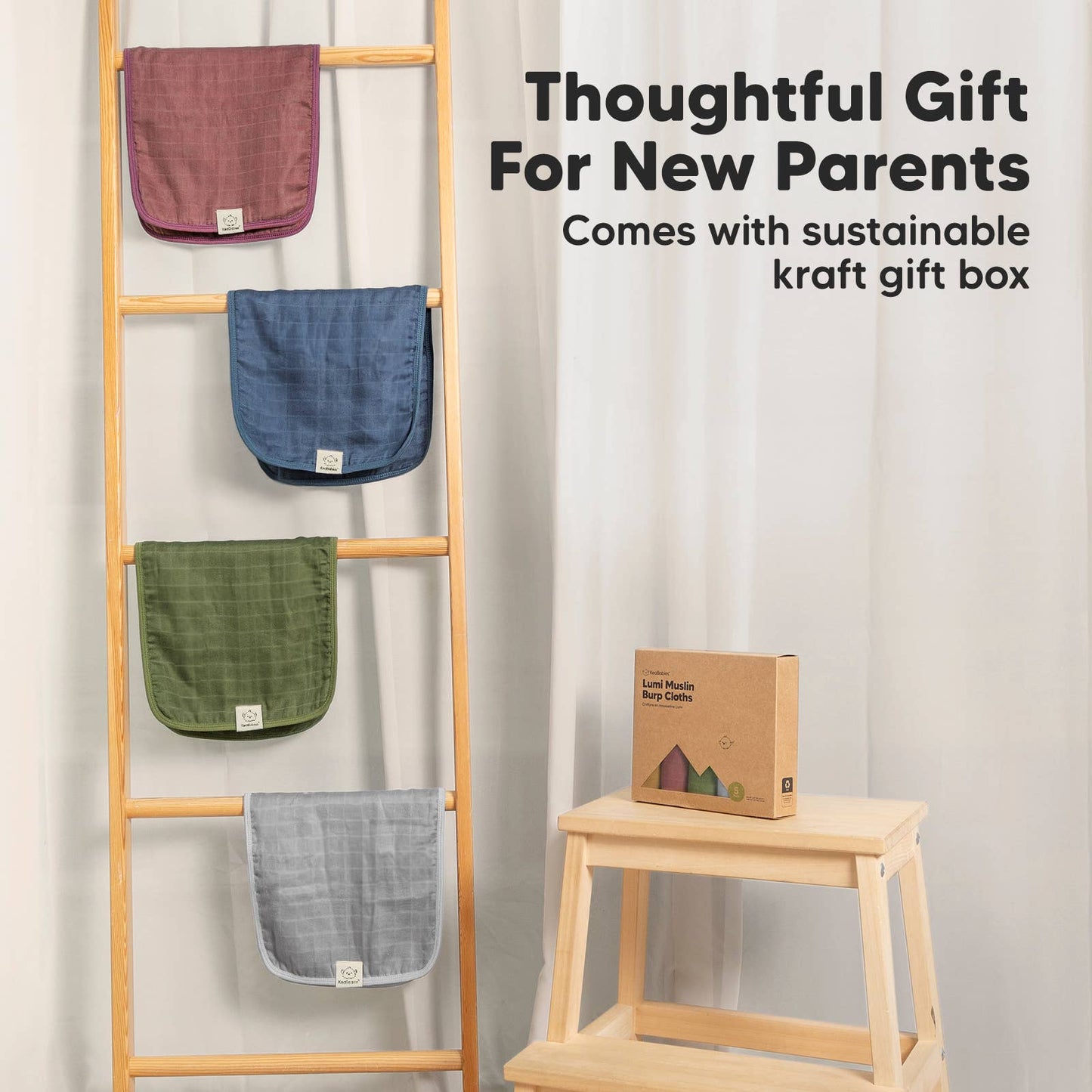 5pk Lumi Muslin Burp Cloths Corals