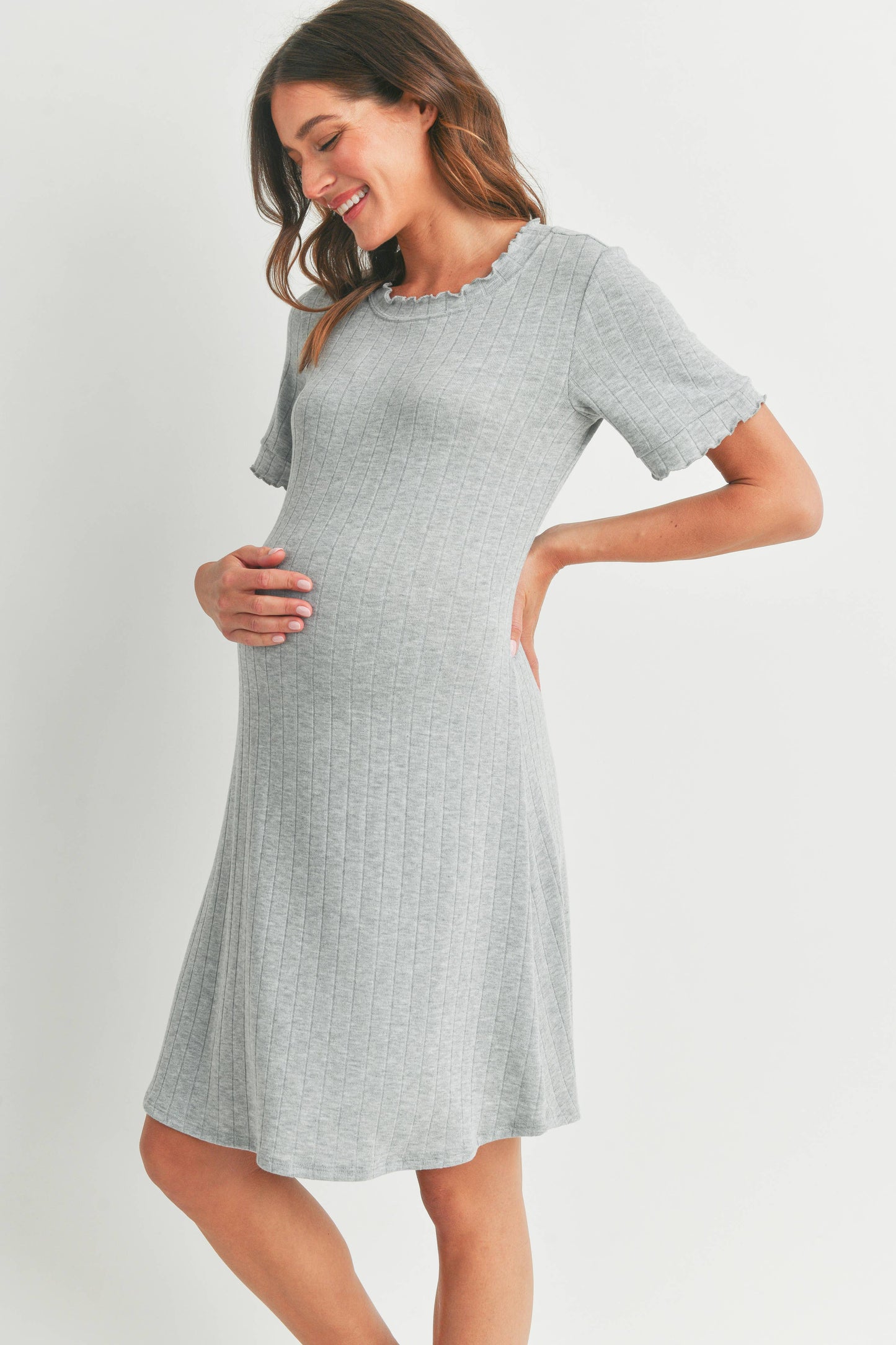 Ribbed Maternity T-Shirt Dress