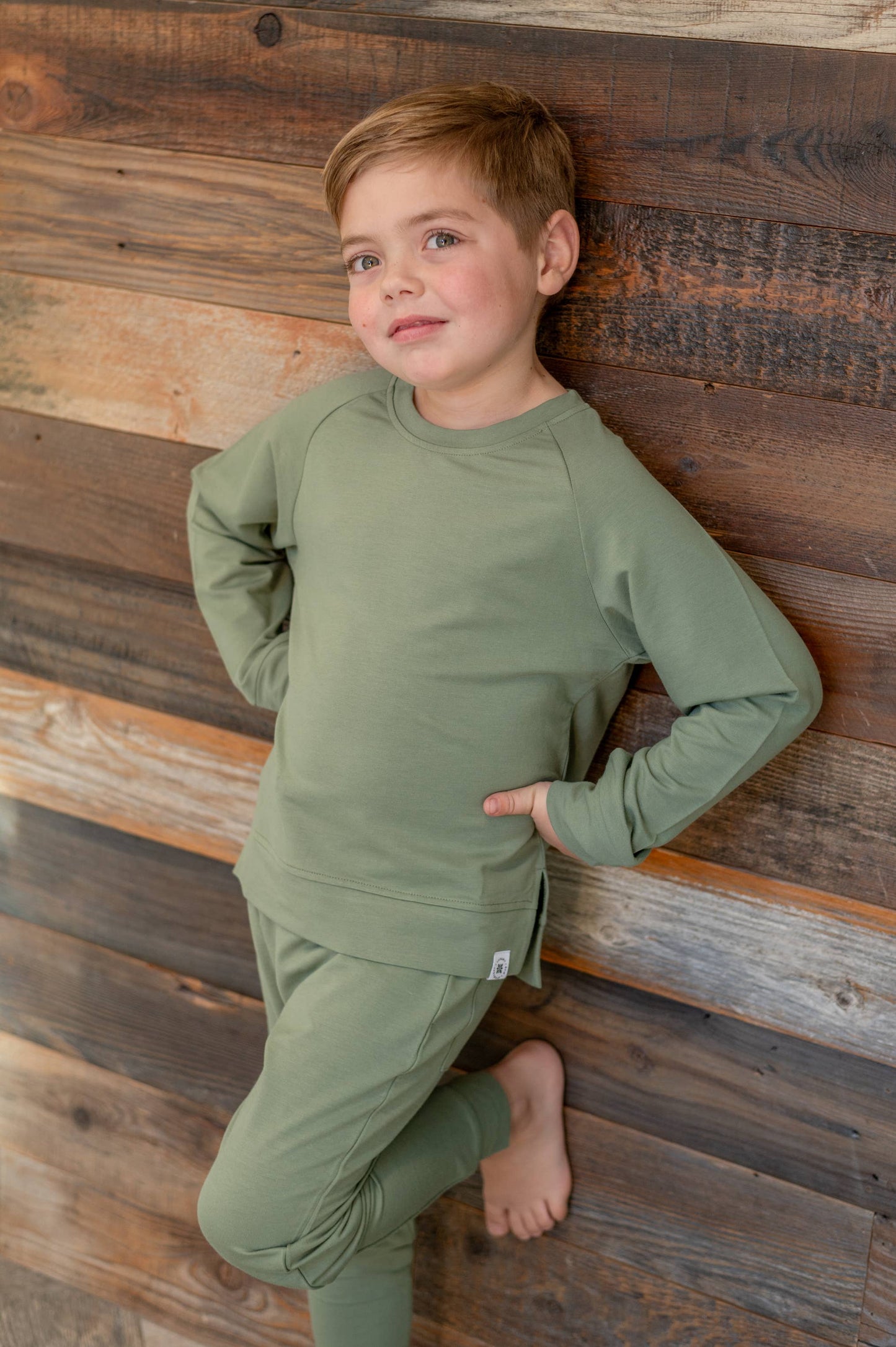 Crew Neck Jogger Set - Army Green