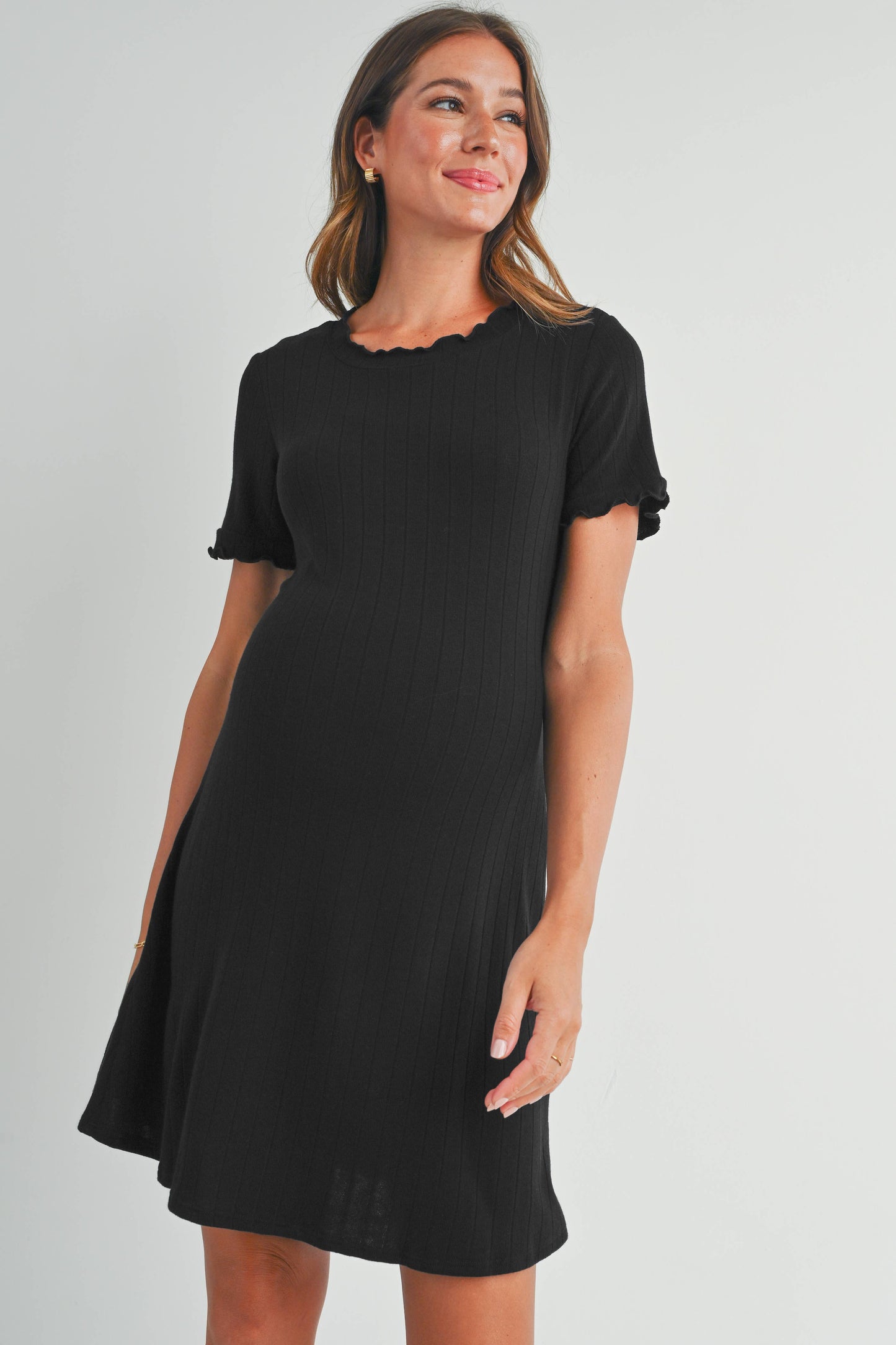 Ribbed Maternity T-Shirt Dress