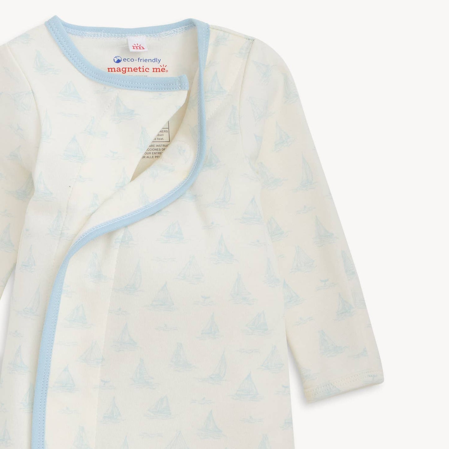 TINY TIDES BL ORG COT MAGNETIC GOWN + HAT SET