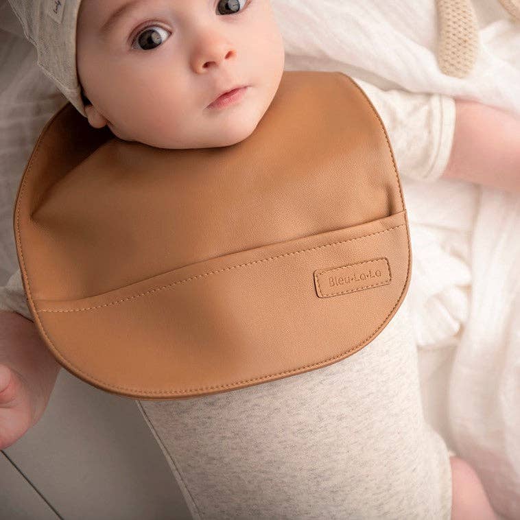 2 Soft Vegan Leather Bibs 0-12 Months