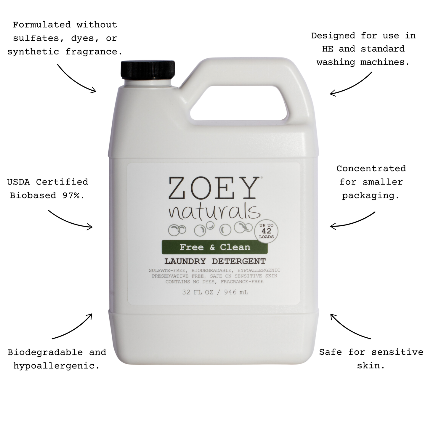 Zoey Naturals Free & Clean Laundry Detergent
