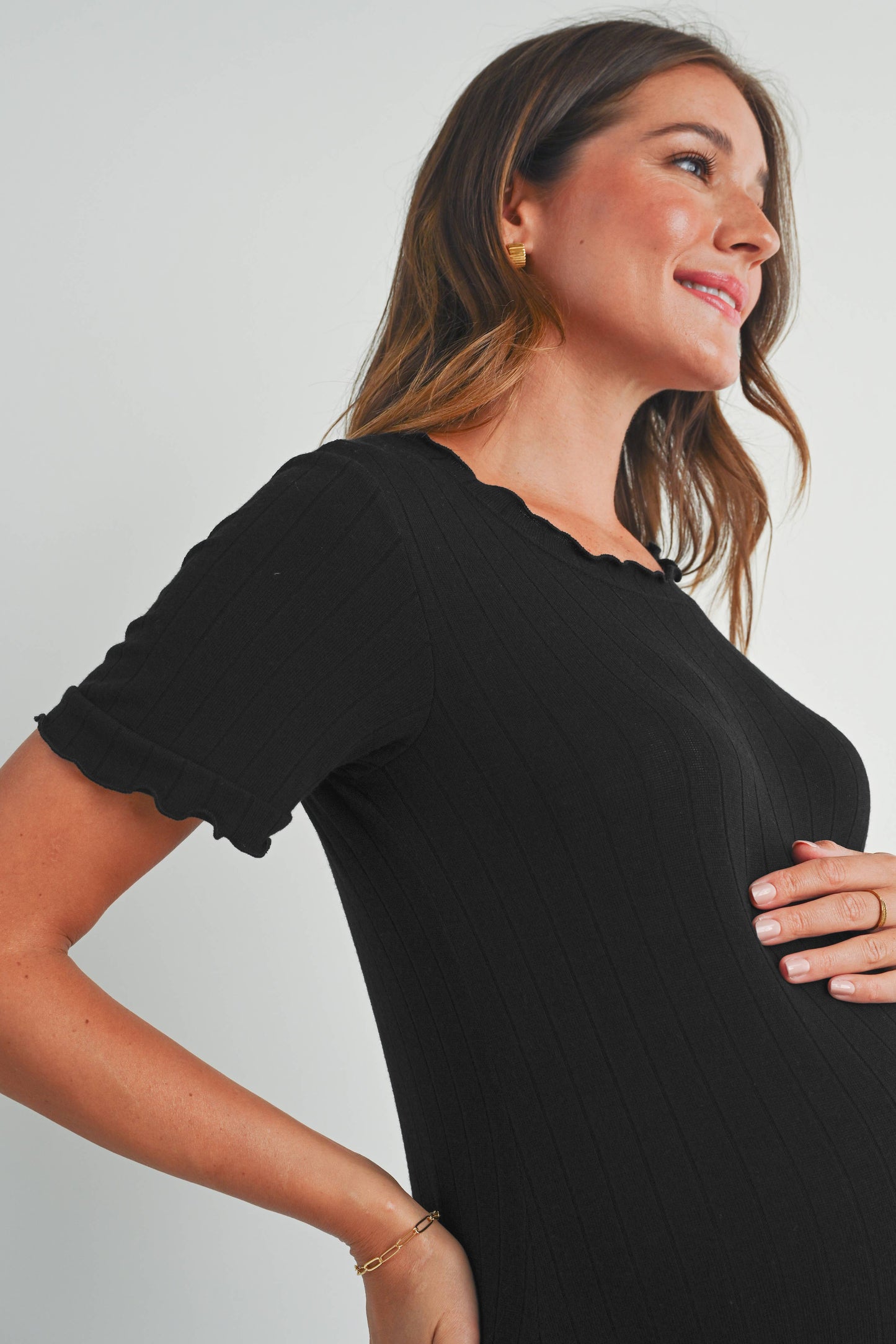 Ribbed Maternity T-Shirt Dress