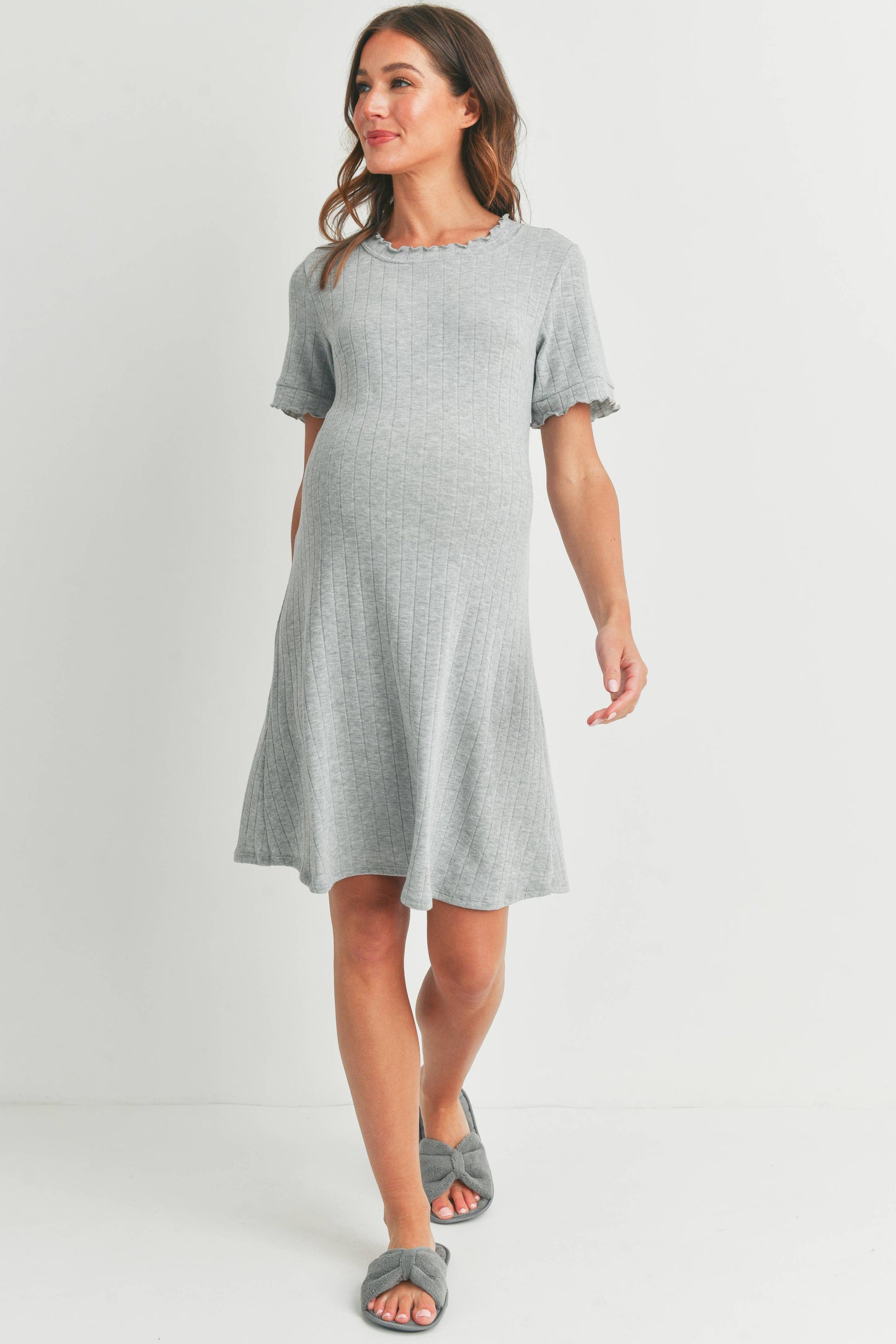 Ribbed Maternity T-Shirt Dress