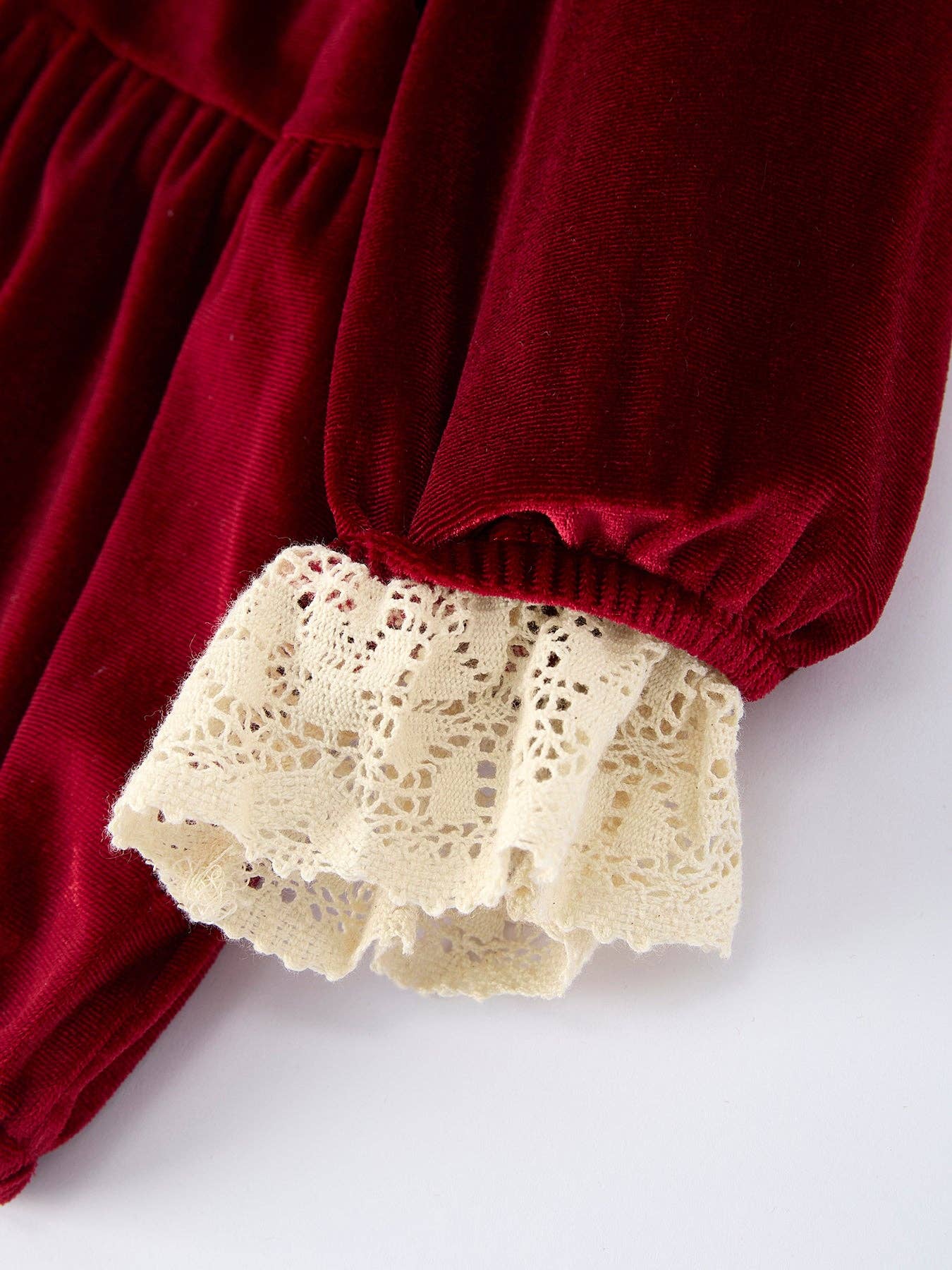 Christmas Long Sleeve Lace Girls' Romper
