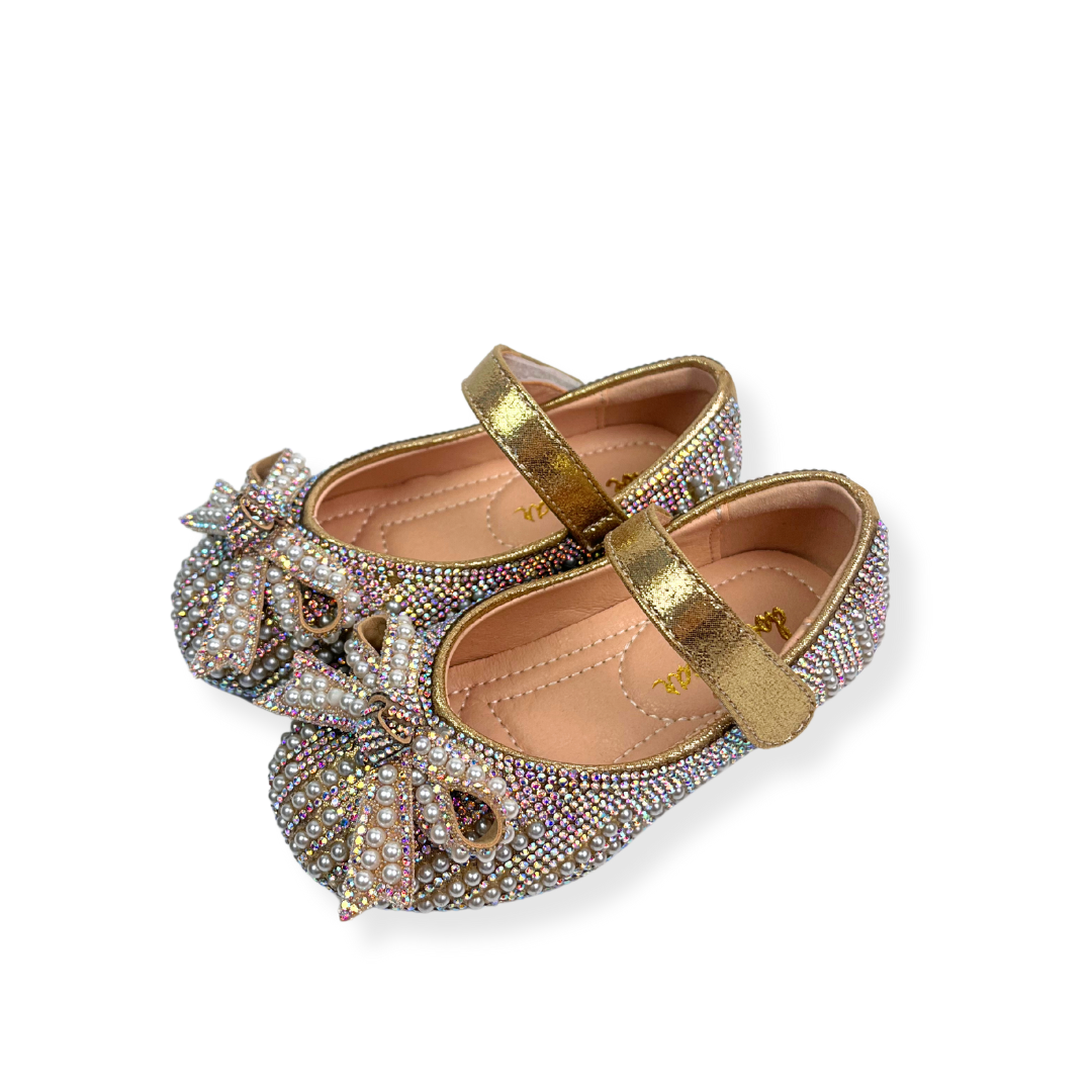 Pearl & Rhinestone Flat Shoes