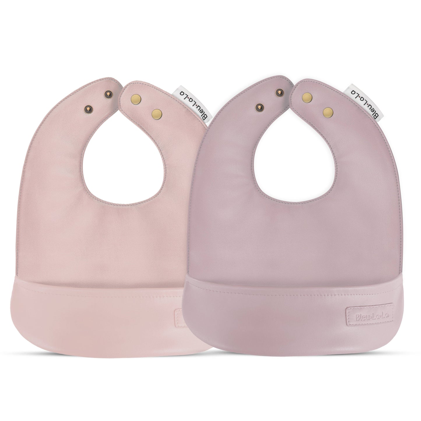 2 Soft Vegan Leather Bibs 0-12 Months