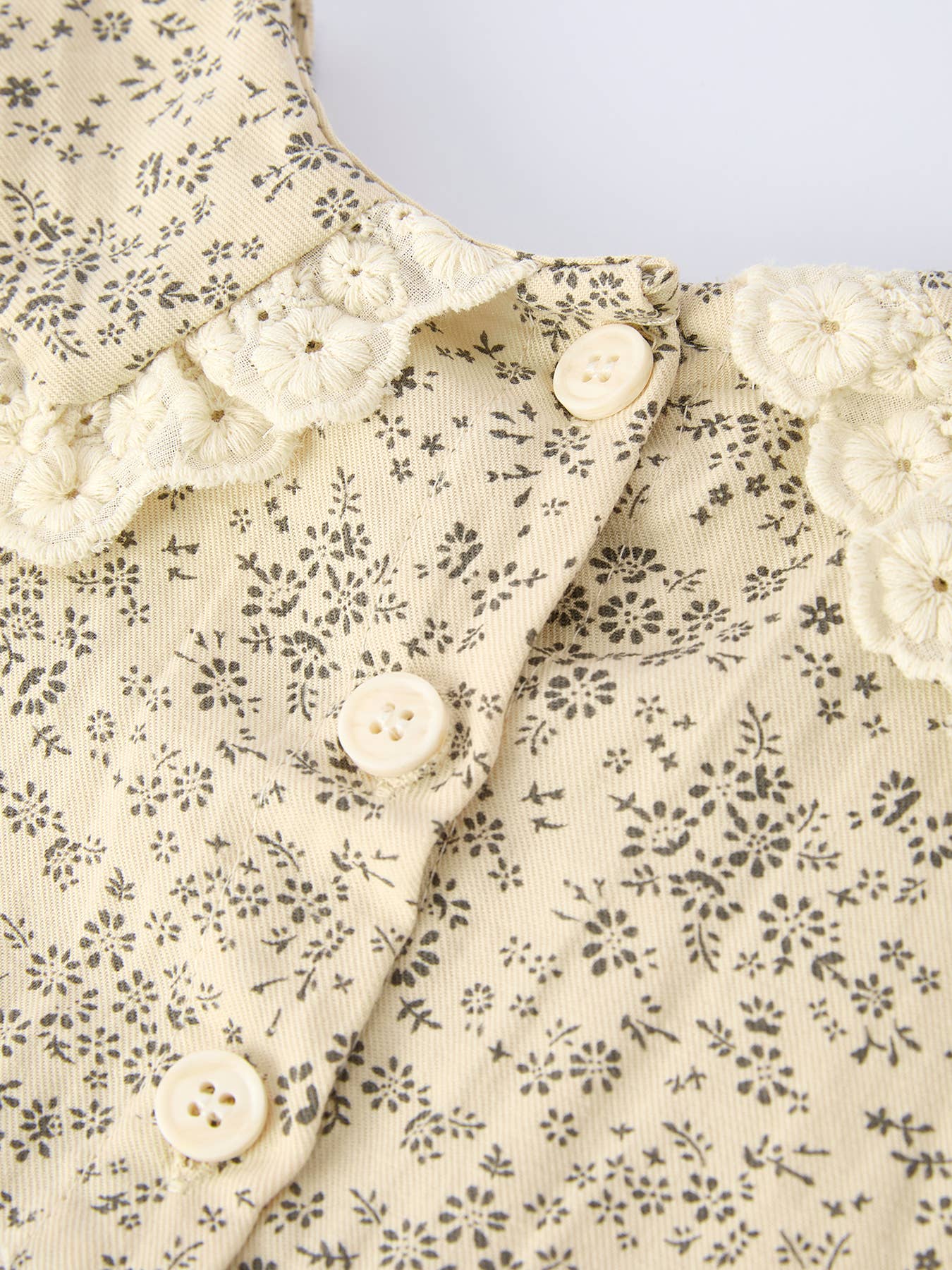 Apricot Lace Collar Baby Romper Girl's Floral Dress