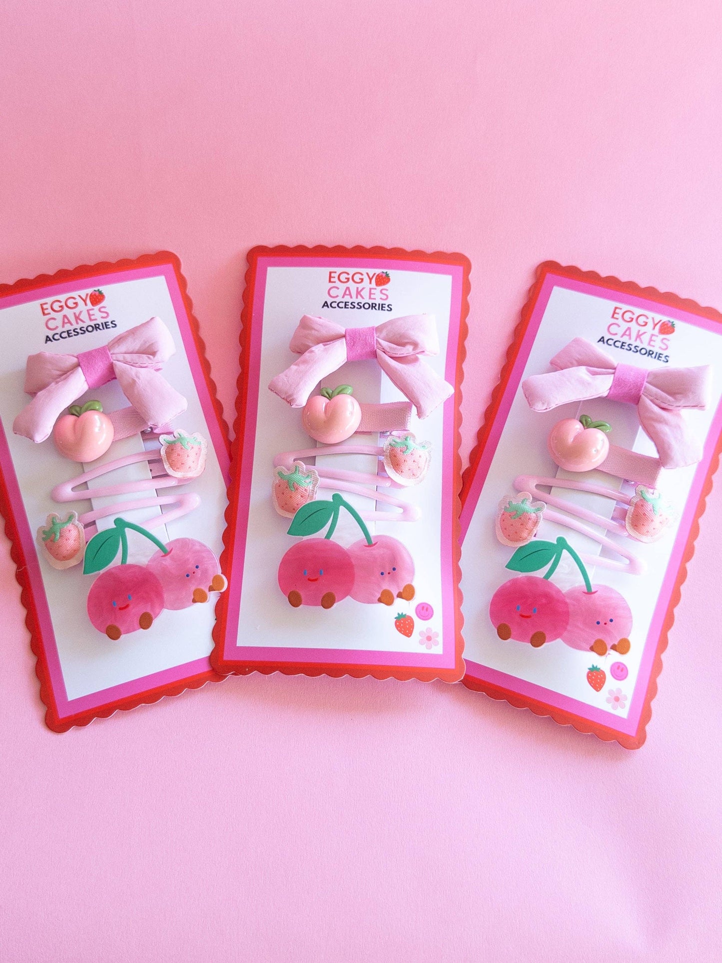 Twin Cherries Puffy Bow Set