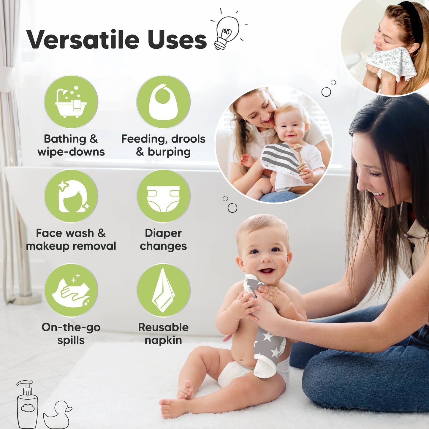 6-Pack Organic Cami Baby Washcloths