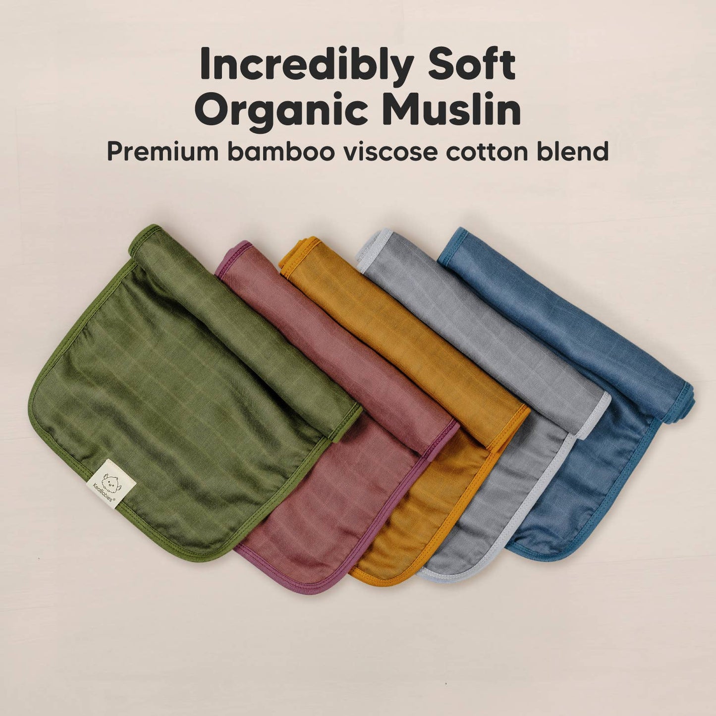 5pk Lumi Muslin Burp Cloths Corals