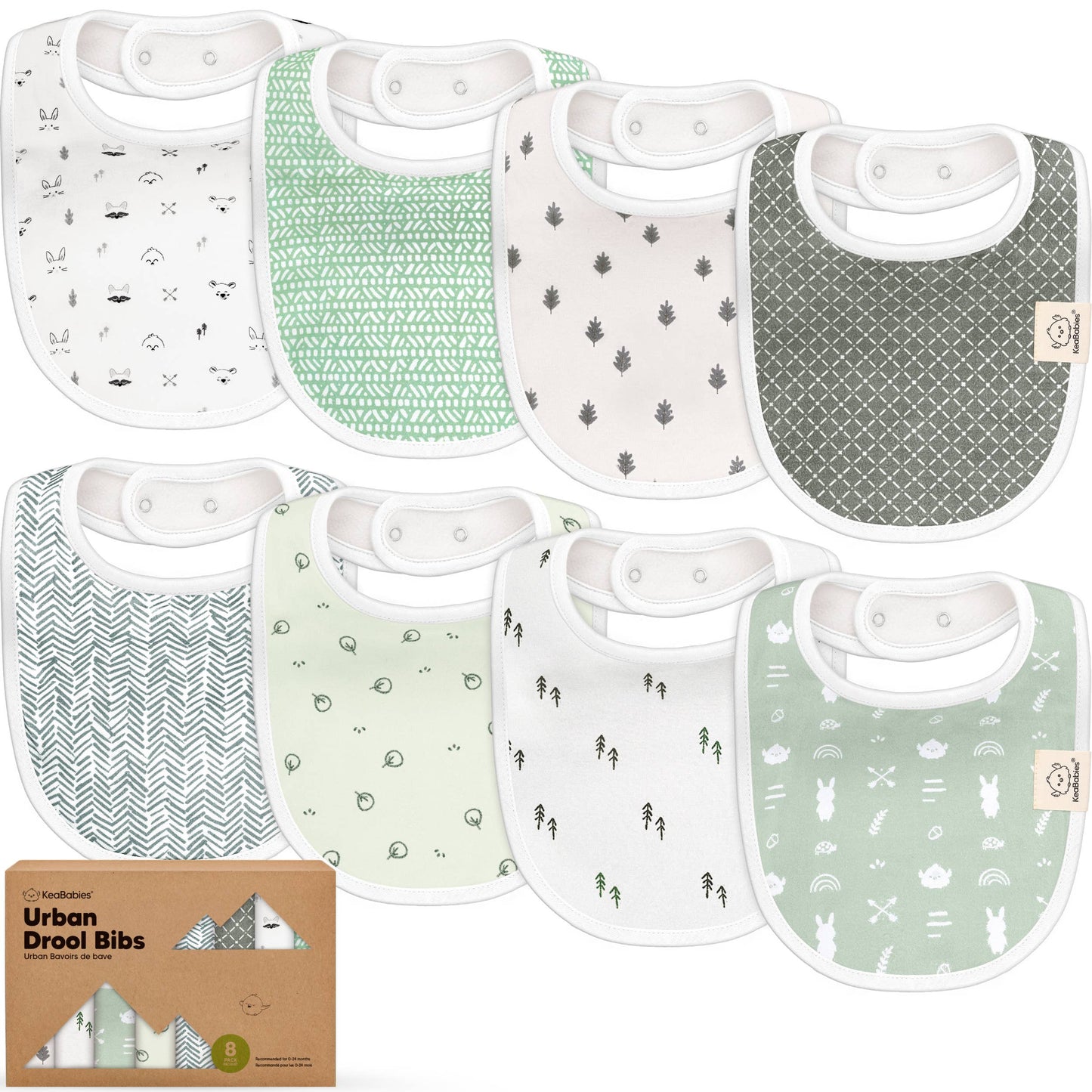 8-pack Urban Drool Bibs Nordic