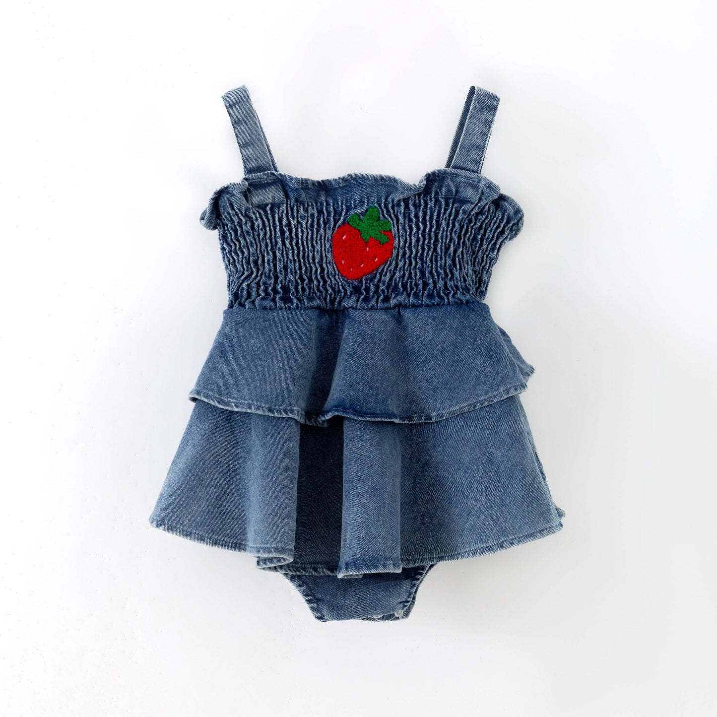 Strawberry Denim Romper