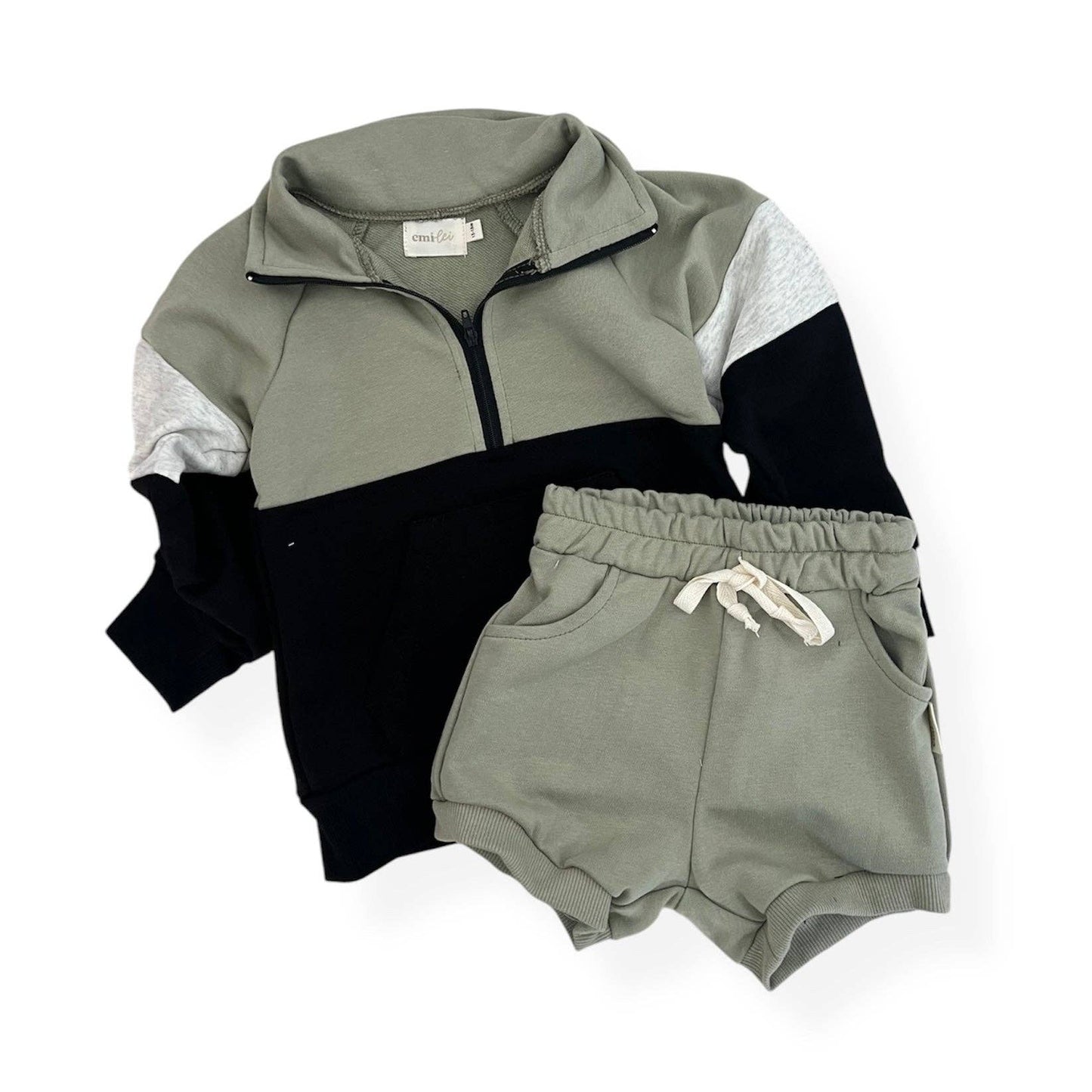 Half Zip Hoodie & Short Set