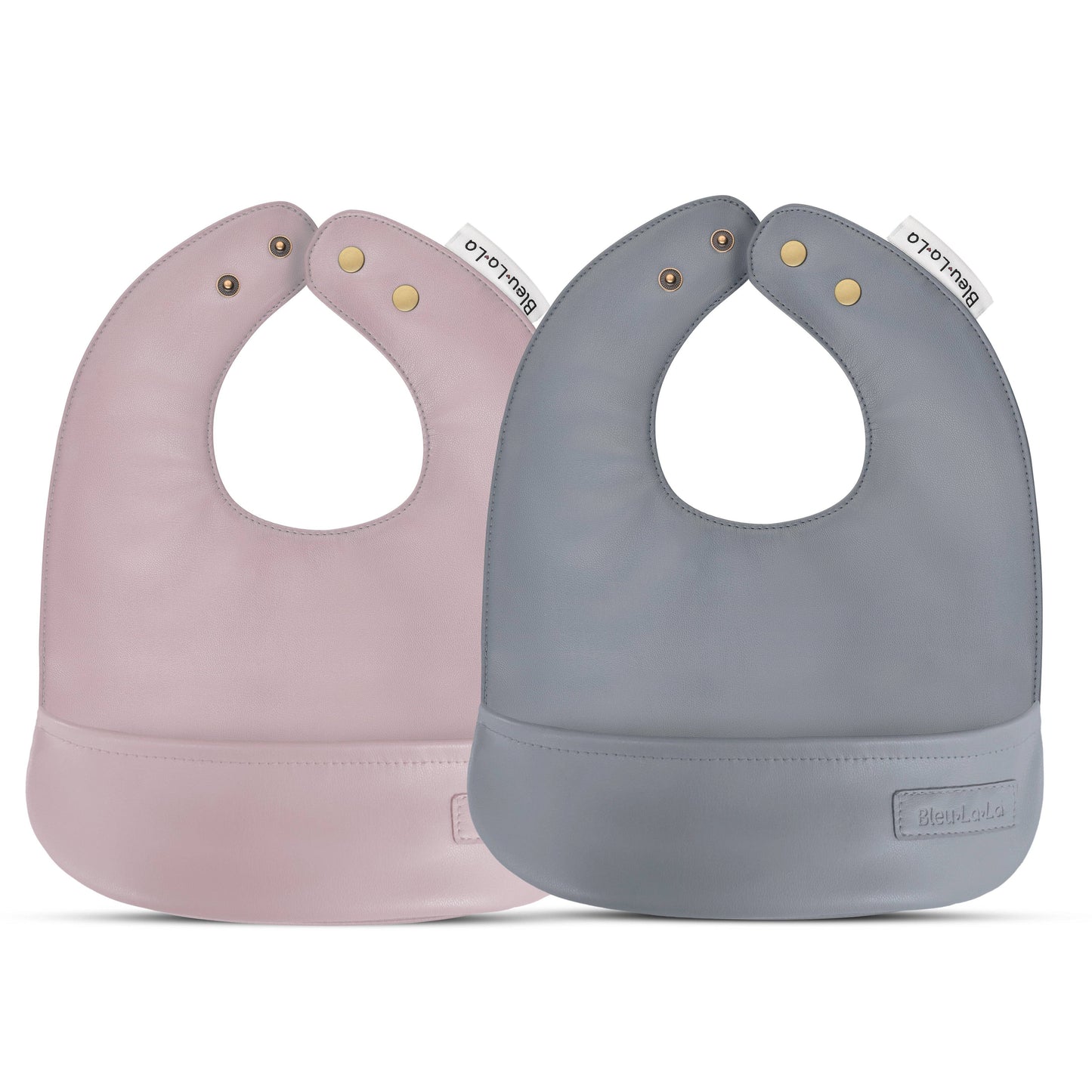 2 Soft Vegan Leather Bibs 0-12 Months