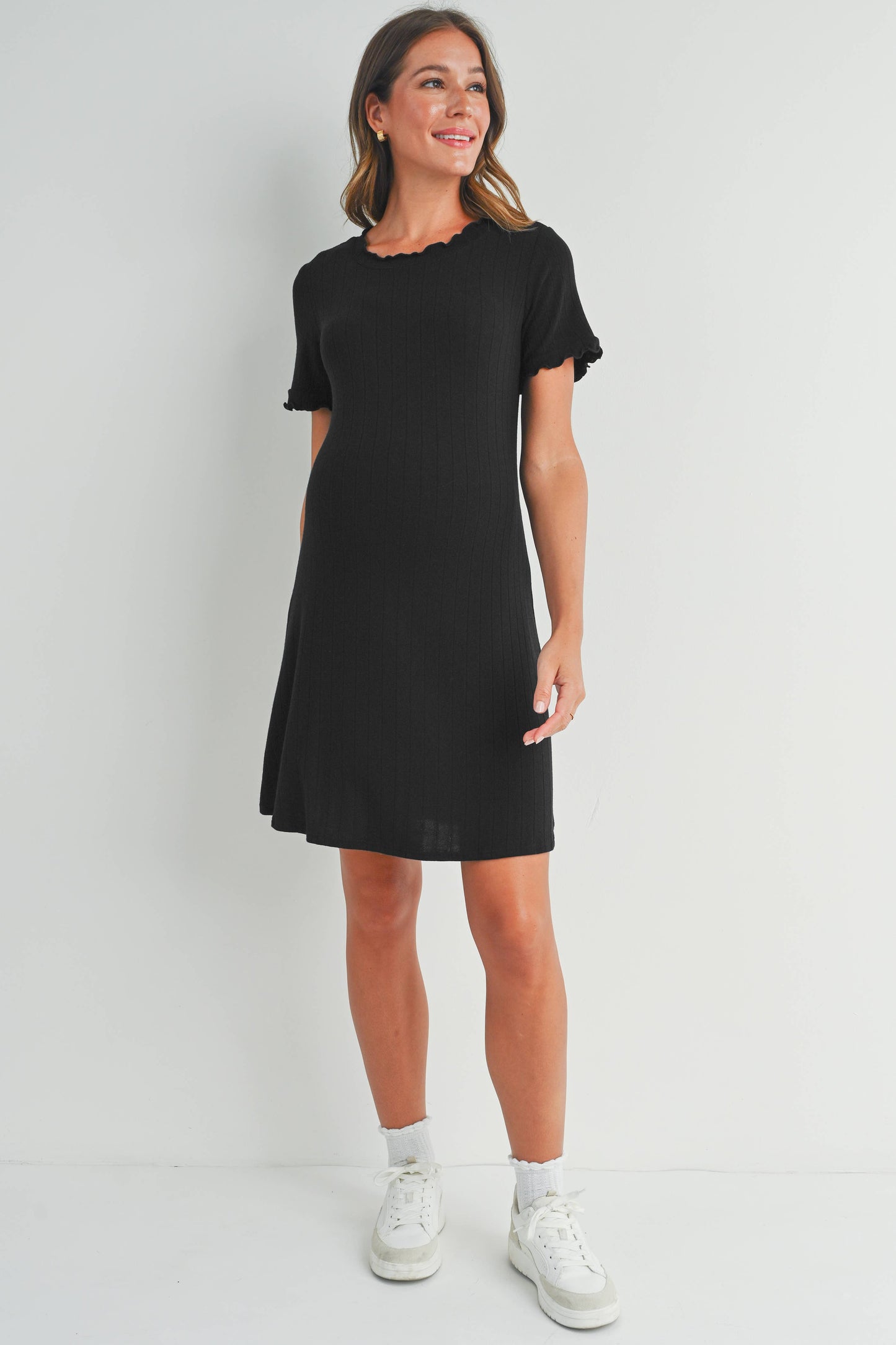Ribbed Maternity T-Shirt Dress