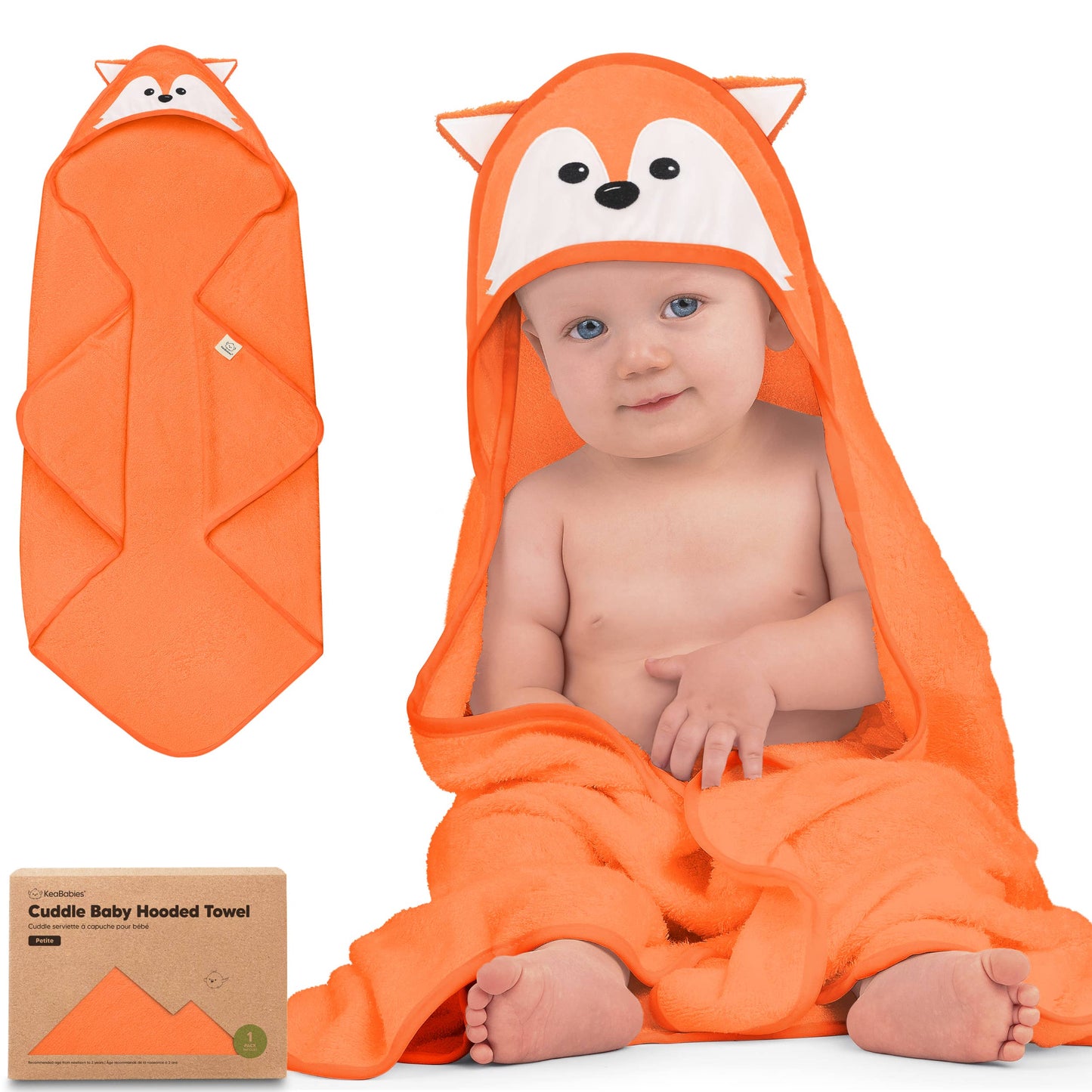 KeaBabies Cuddle Baby Hooded Towel