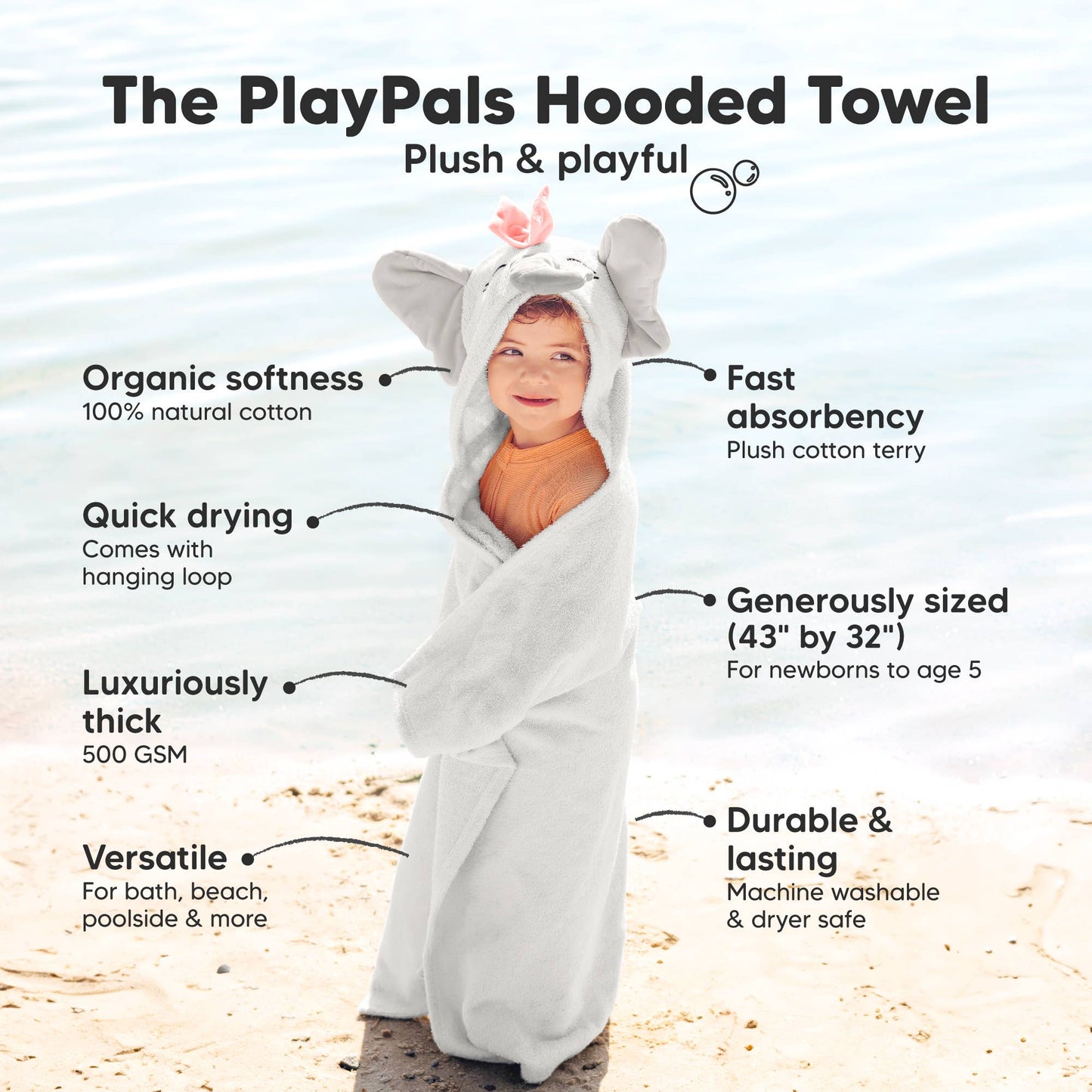 Playpals Hooded Baby Towels