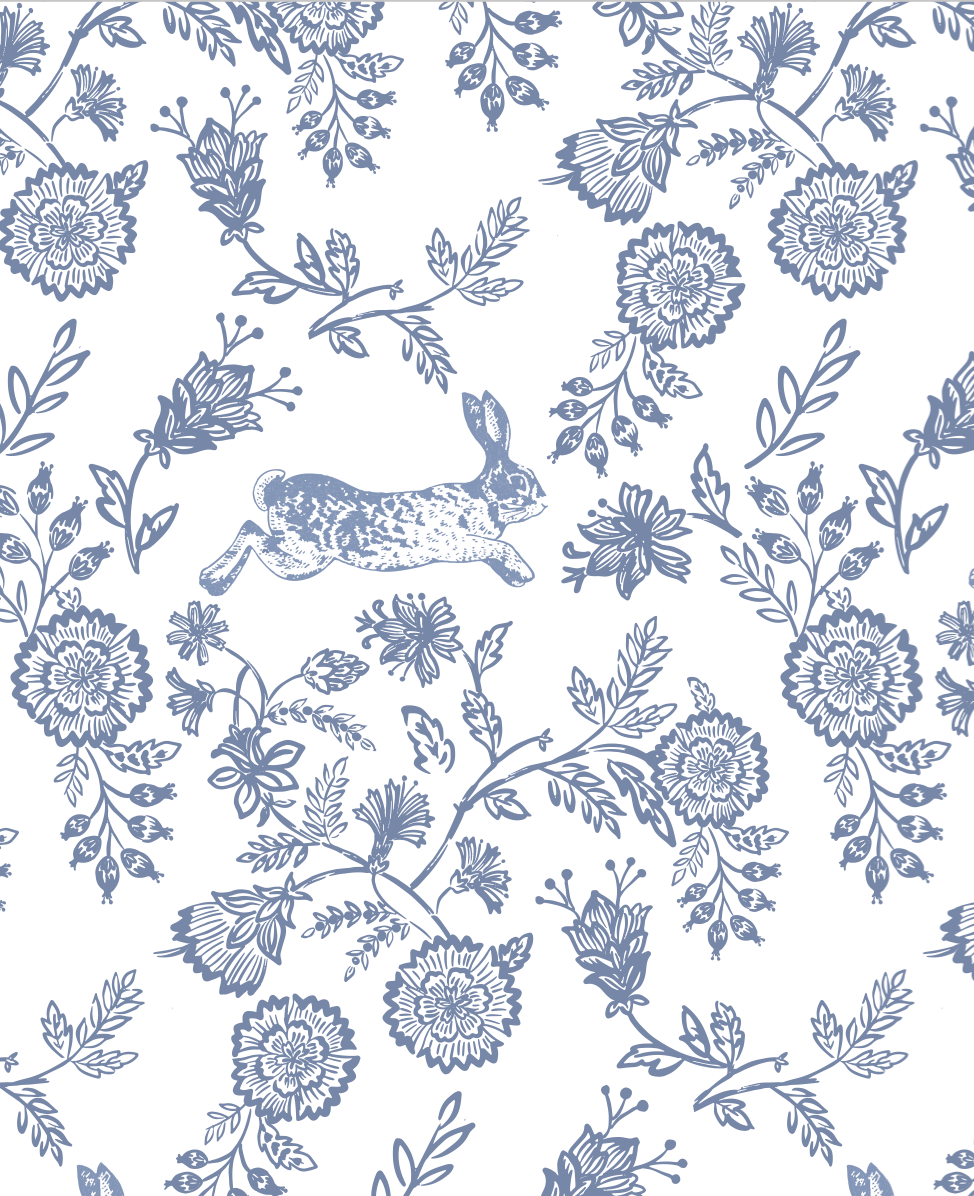 Floral Bunnies Pima Baby Onesies