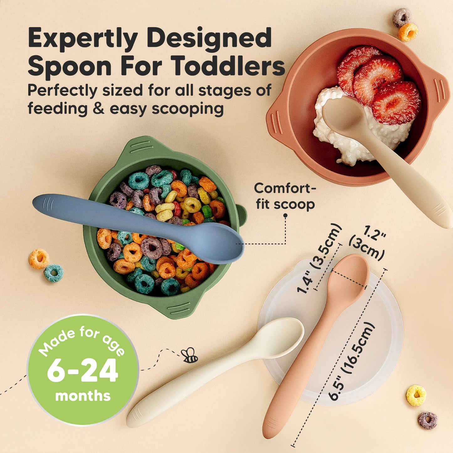 3-Pack Prep Silicone Baby Spoons