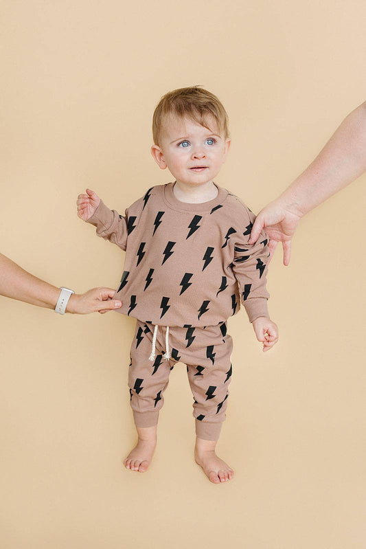 Mocha Bolts Jogger Set
