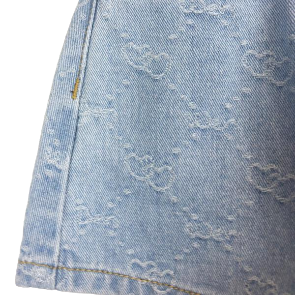Heart Pattern Denim Shorts
