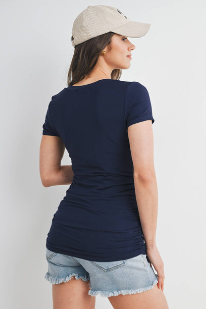 Ruched Short-Sleeve Maternity T-Shirt