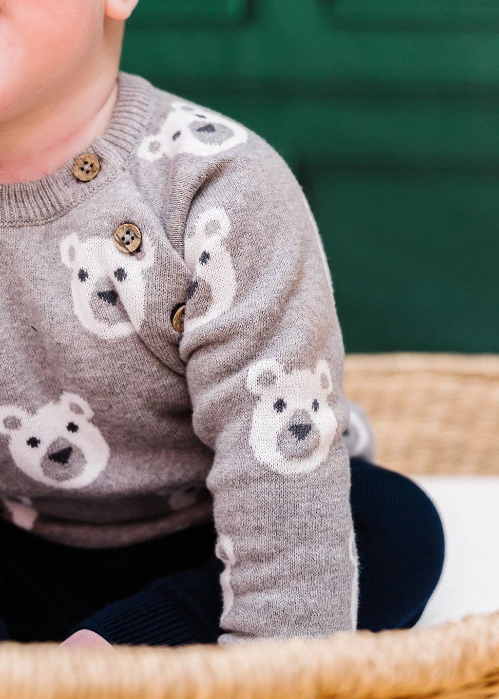 Bear Jacquard Knit Sweater