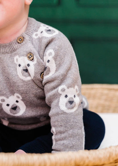 Bear Jacquard Knit Sweater