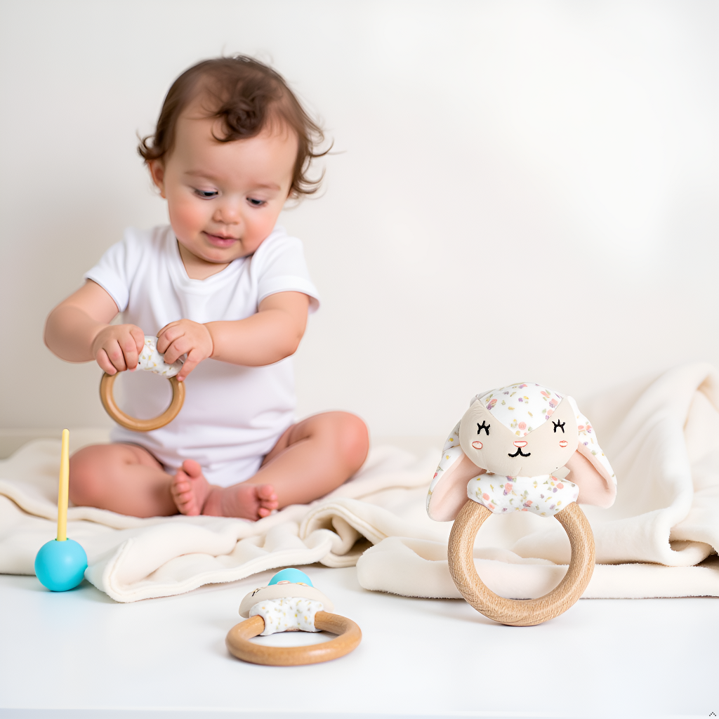 Bunny Wooden & Plush Teether