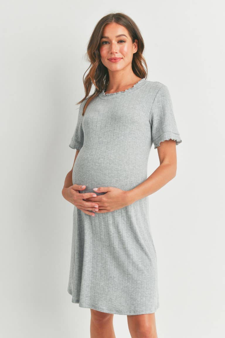 Ribbed Maternity T-Shirt Dress