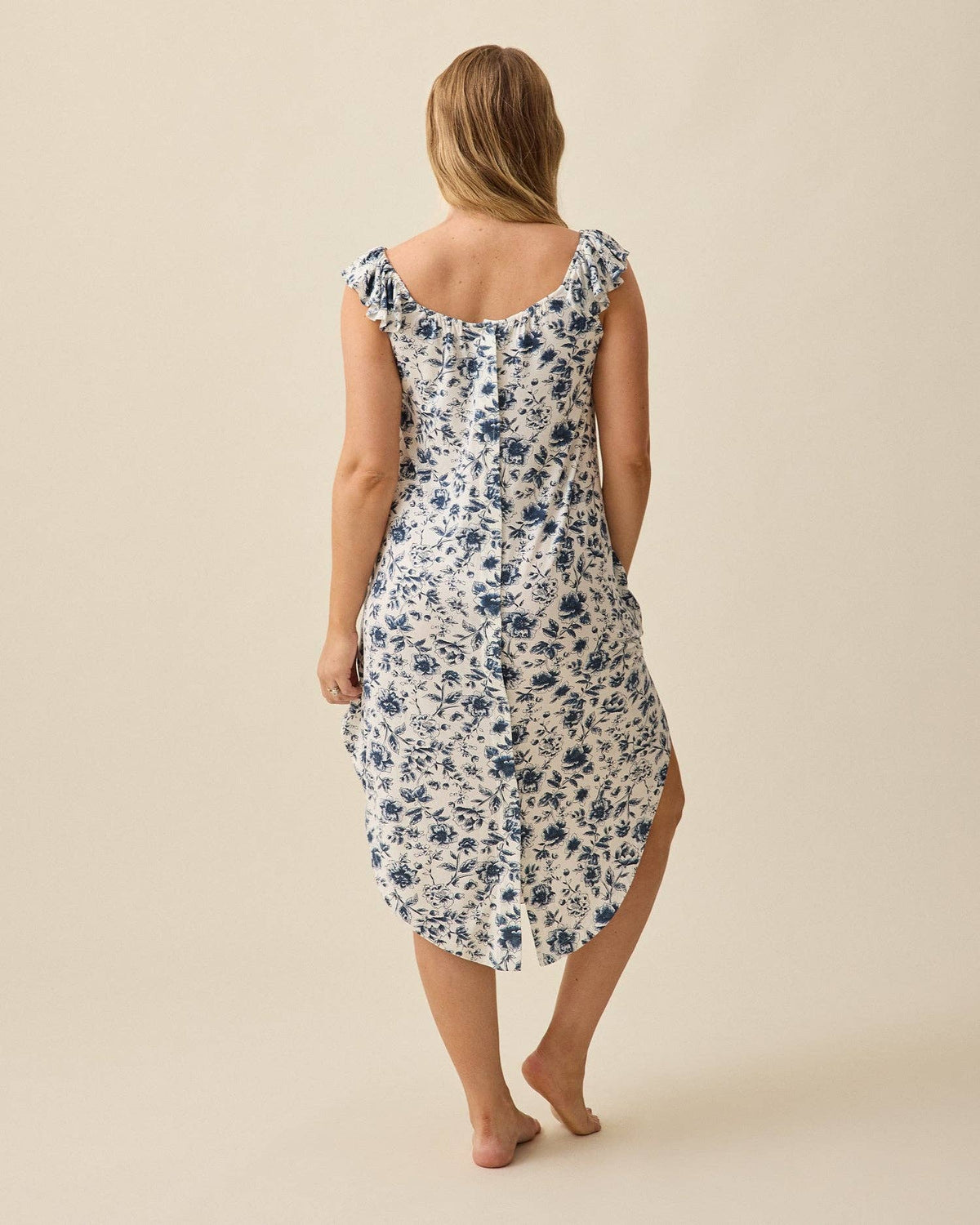 Ruffle Strap Labor & Delivery Gown