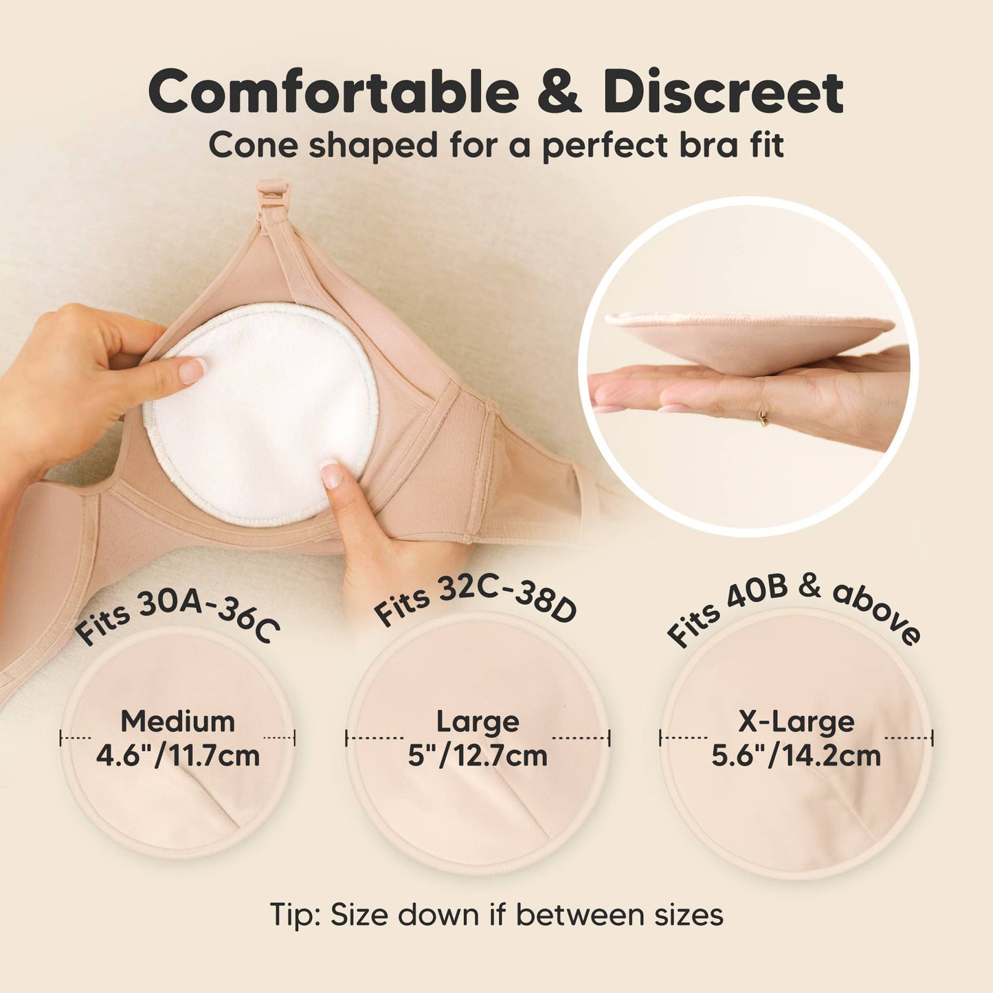 14pk Comfy Nursing Pads, Reusable Breastfeeding Pads
