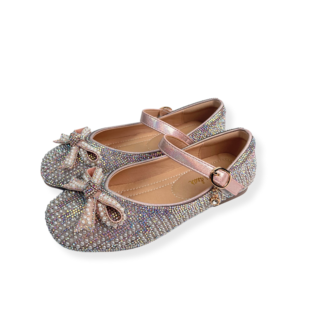 Pearl & Rhinestone Flat Shoes