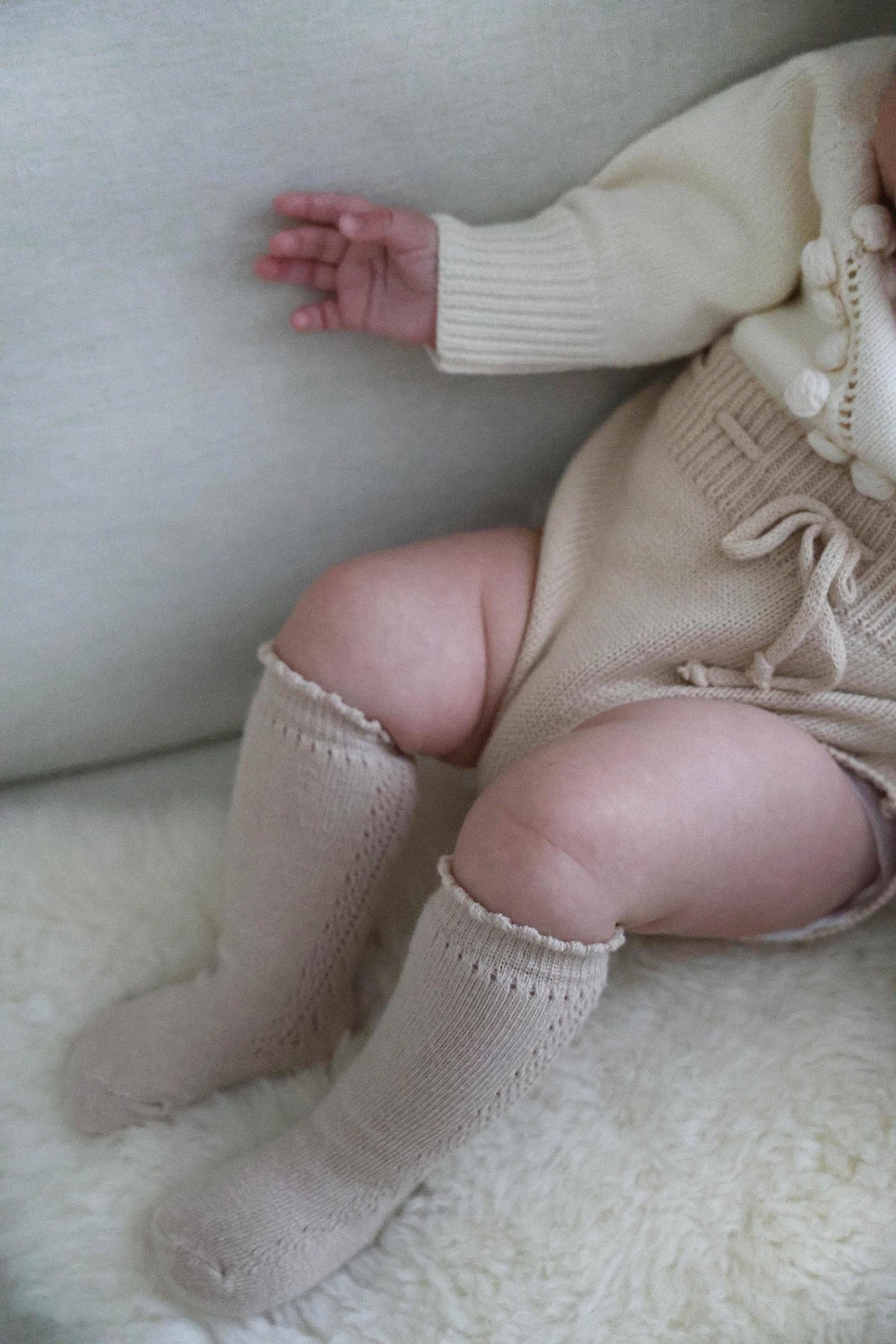 Cream Heart Romper Set NB (new)