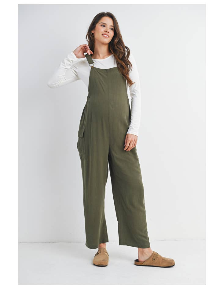 Straight Leg Maternity Adjustable Overalls