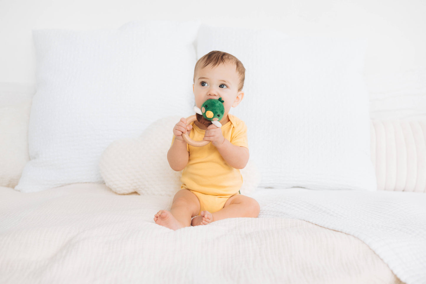 Duck Wooden & Plush Teether