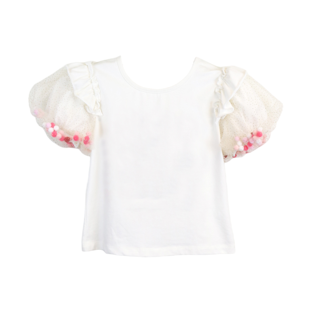 Pom Pom Sleeve Tee