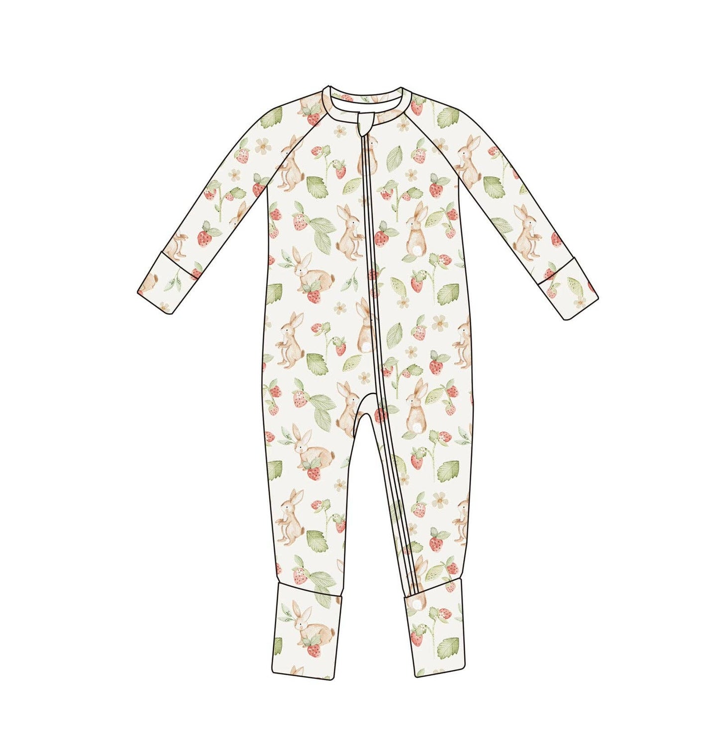 Strawberry Bunnies Footie