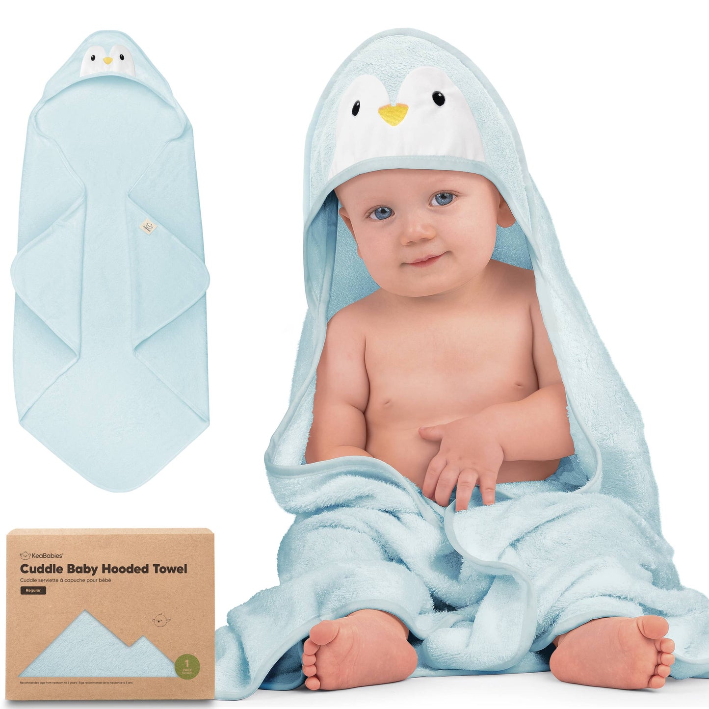 KeaBabies Cuddle Baby Hooded Towel